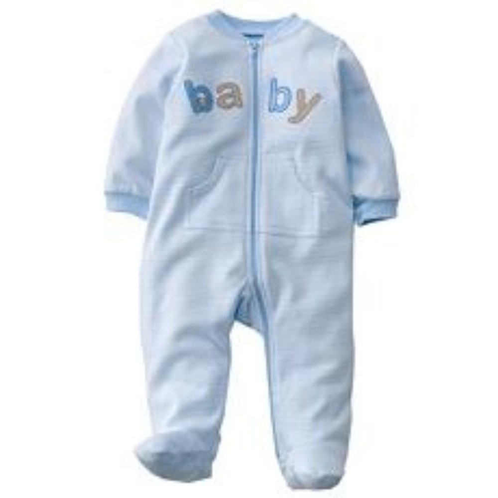 Carter's "Baby" Blue and White Stripe Sleep & Play